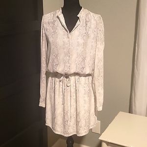 Hilary Radley White Snake Skin Shirt Dress